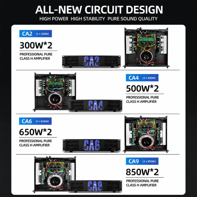 CA6 1400W Stage Dual-Channel Pure Audio Power Amplifier(EU Plug) - Image 5
