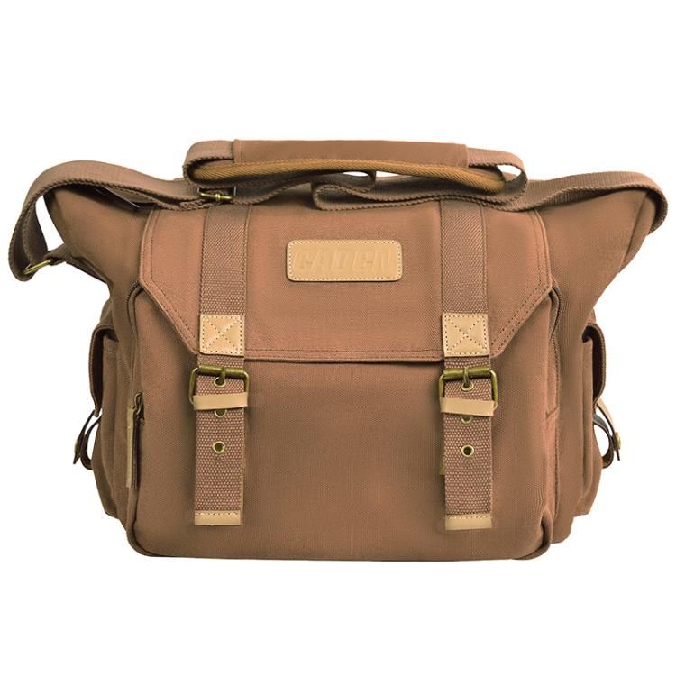 CADeN DSLR Camera Lens Canvas Messenger Bag Large Capacity Bag, Size:33 x 29 x 12cm(Coffee) - Image 2