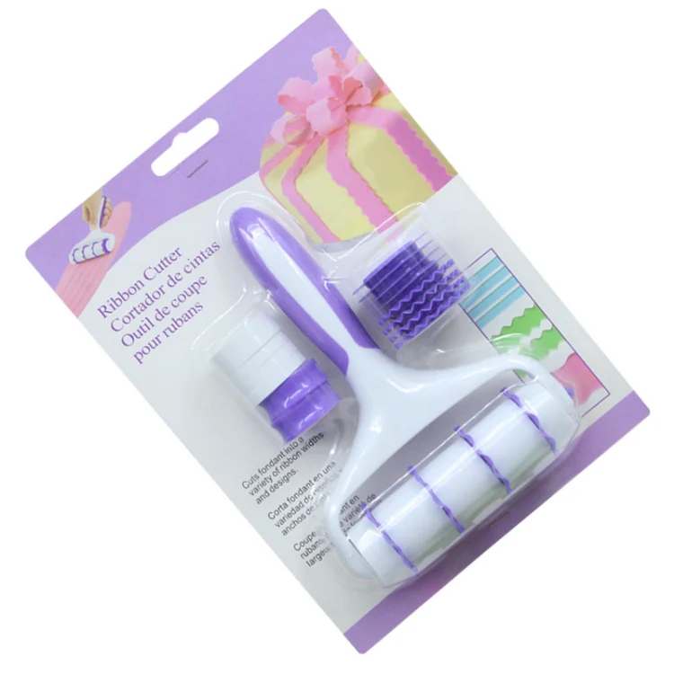 Cake Icing Roller Lace Set Decorating Tools Cookie Cutting Embossing Die(White + Purple) - Image 4