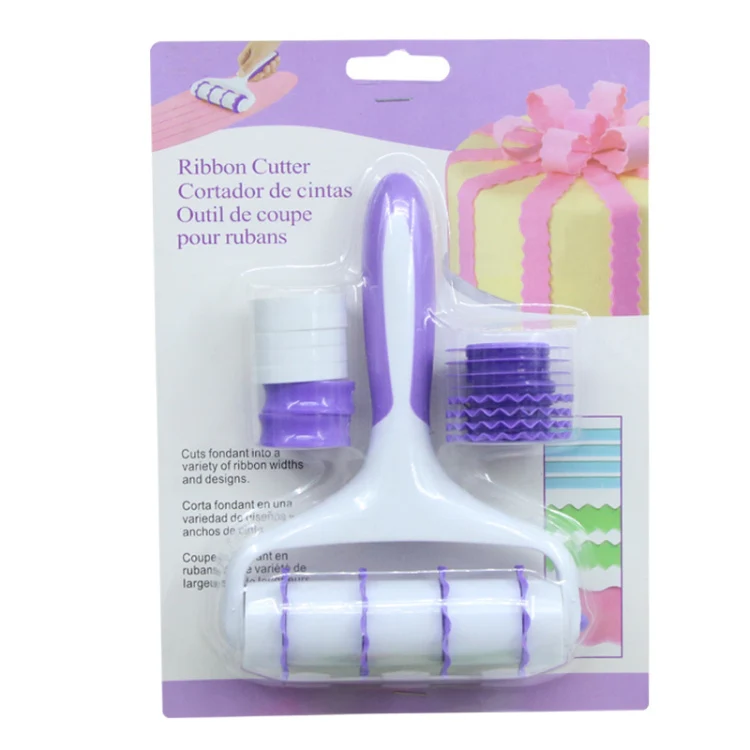 Cake Icing Roller Lace Set Decorating Tools Cookie Cutting Embossing Die(White + Purple) - Image 5