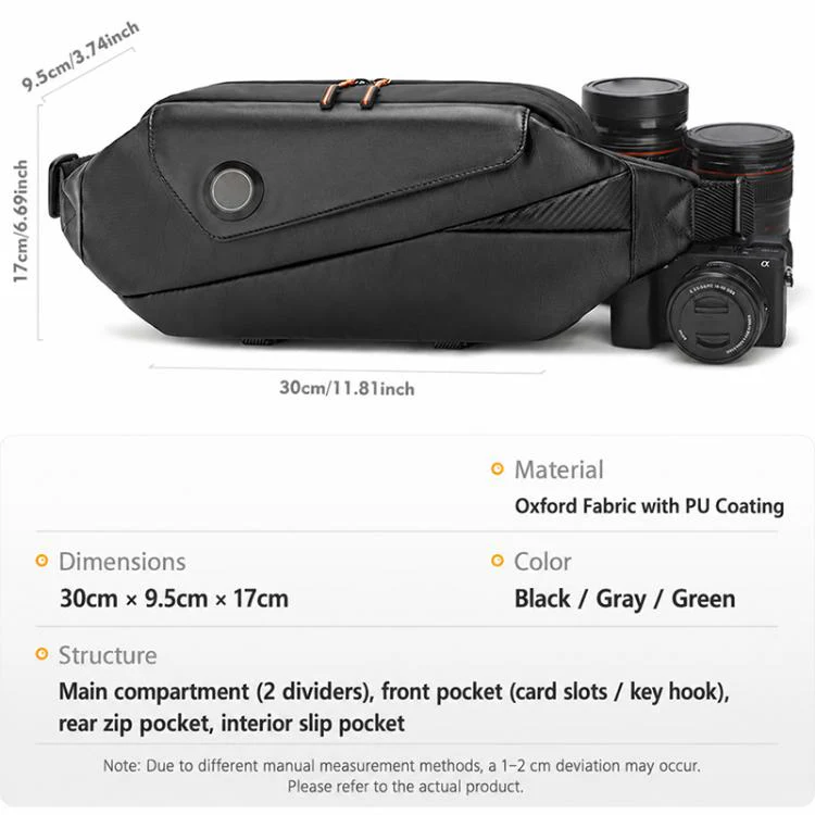 Camera Sling Chest Bag Multifunction Photography Shoulder Bag, Size:30 x 9.5 x 17cm(Black) - Image 3