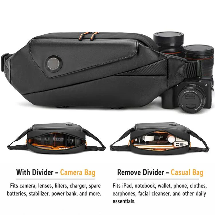 Camera Sling Chest Bag Multifunction Photography Shoulder Bag, Size:30 x 9.5 x 17cm(Black) - Image 6