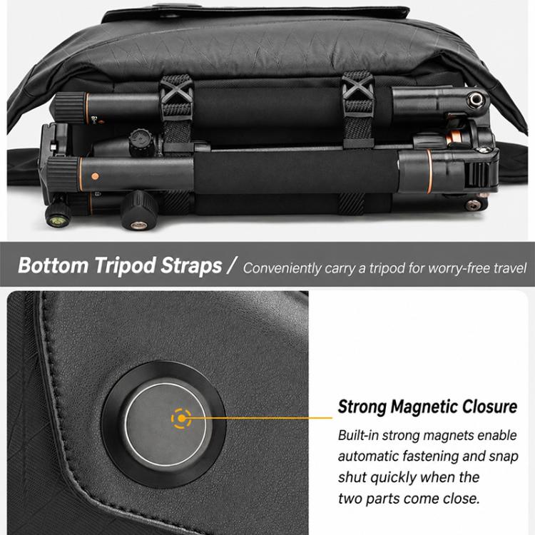 Camera Sling Chest Bag Multifunction Photography Shoulder Bag, Size:30 x 9.5 x 17cm(Black) - Image 9
