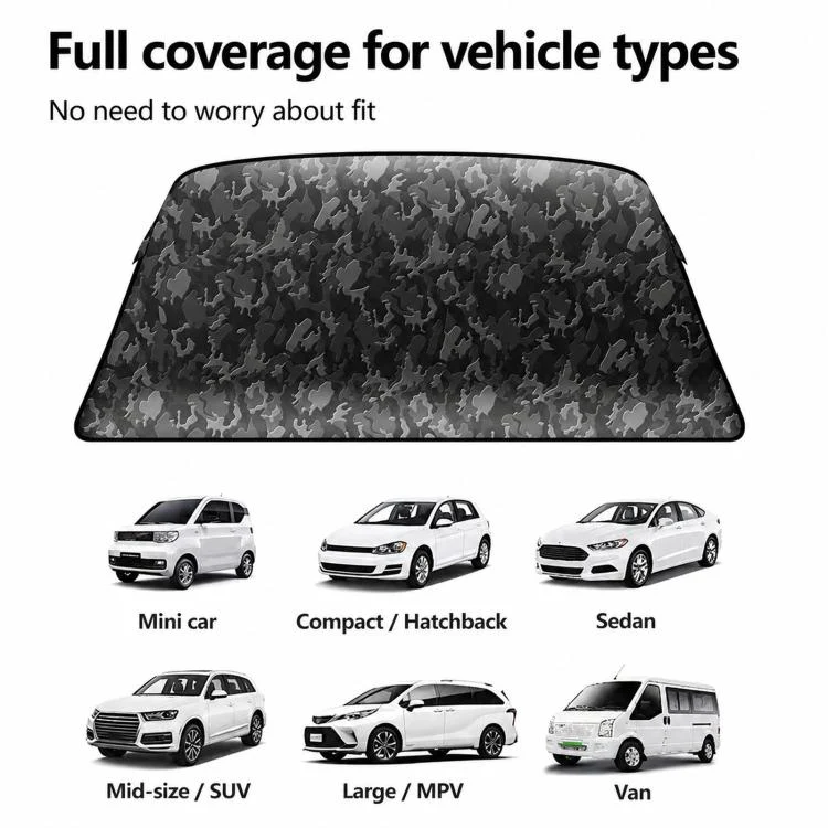 Camouflage Thickened Windproof Car Snow Shield Magnetic Windshield Snow & Sun Cover, Size: Large - Image 10