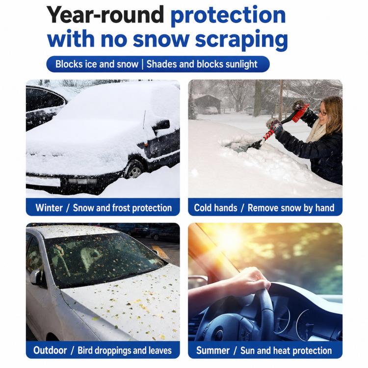 Camouflage Thickened Windproof Car Snow Shield Magnetic Windshield Snow & Sun Cover, Size: Large - Image 11