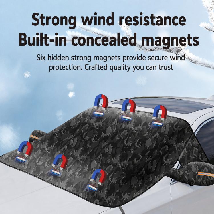 Camouflage Thickened Windproof Car Snow Shield Magnetic Windshield Snow & Sun Cover, Size: Large - Image 3