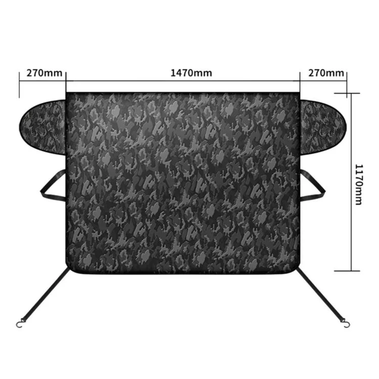 Camouflage Thickened Windproof Car Snow Shield Magnetic Windshield Snow & Sun Cover, Size: Small - Image 2