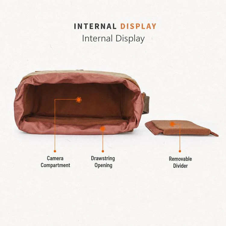 Canvas DSLR Camera Messenger Bag Shockproof Large Capacity Bag, Size:27 x 20 x 13cm(Army Green) - Image 5