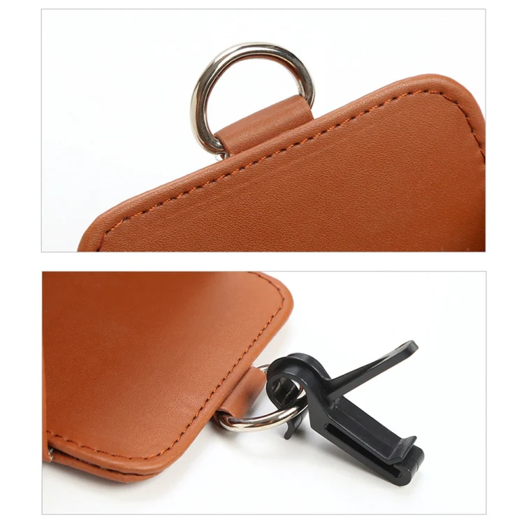 Car Air Outlet Leather Multifunctional Mobile Phone Card Hanging Storage Box, Color: Brown - Image 7