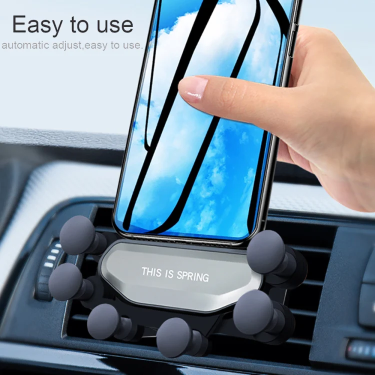 Car Air Outlet Six-claw Gravity Mobile Phone Holder Bracket (Black) - Image 7