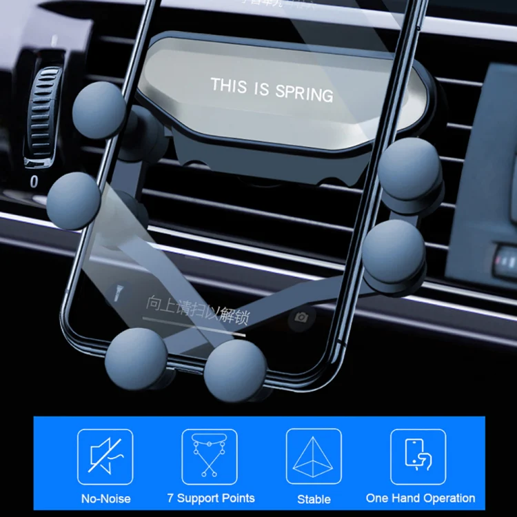 Car Air Outlet Six-claw Gravity Mobile Phone Holder Bracket (Silver) - Image 12