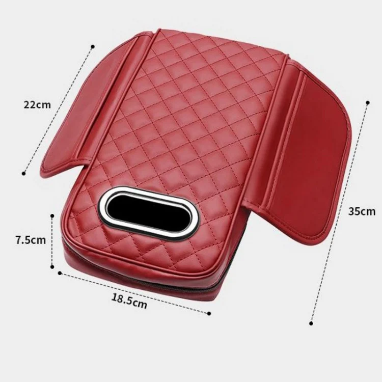 Car Armrest Box Booster Pad Widened Interior Tissue Box, Color: Brown - Image 3