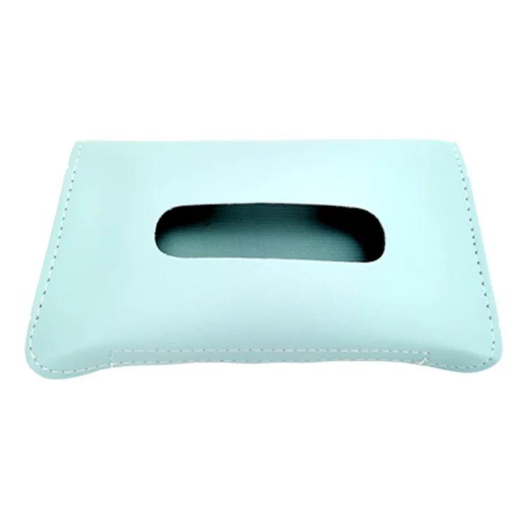 Car Armrest Box Sun Visor Hanging Leather Tissue Box(Blue)