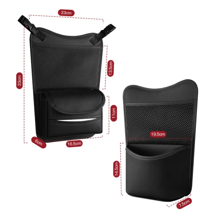 Car Between Seats Organizer Multifunctional Storage Bag Front And Back Dual Usage Tissue Box(Brown) - Image 3