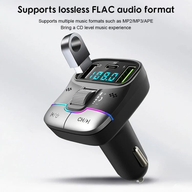 Car Bluetooth MP3 Player Fast Charging Charger(Black) - Image 6