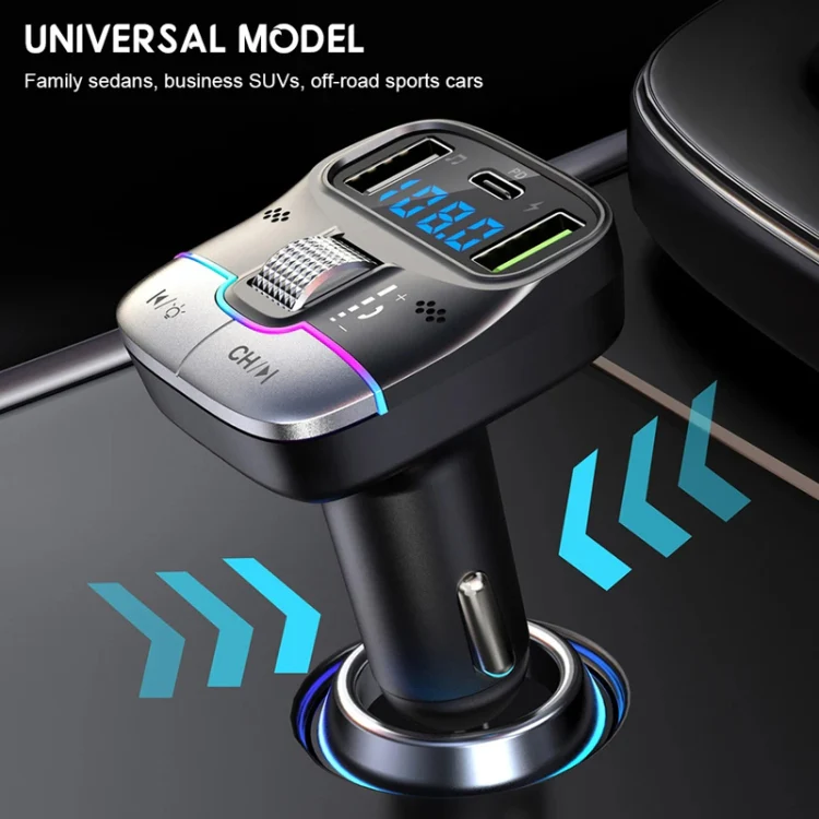 Car Bluetooth MP3 Player Fast Charging Charger(Black) - Image 7