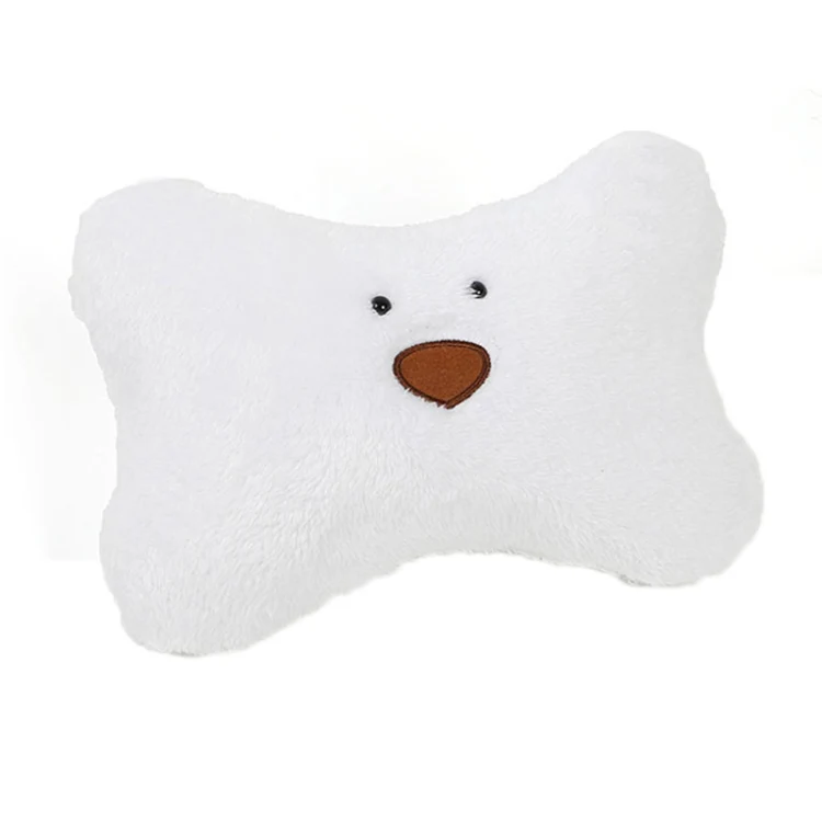 Car Cartoon Bear Plush Seat Upholstery Pillow, Color: Headrest White - Image 2
