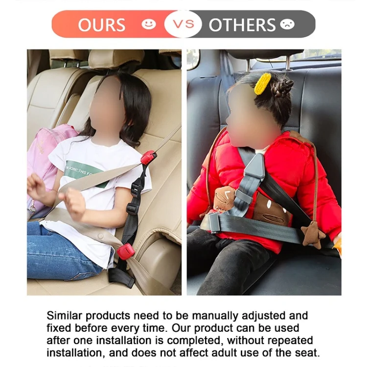 Car Child Seat Safety Belt Adjustment Anti-collision Limit Fixer(Red) - Image 5