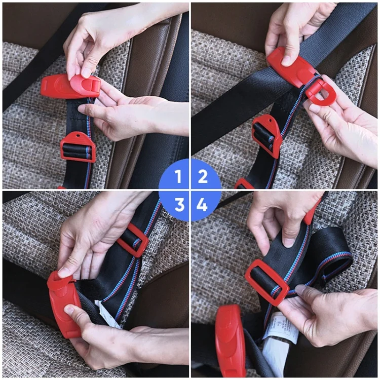 Car Child Seat Safety Belt Adjustment Anti-collision Limit Fixer(Red) - Image 9