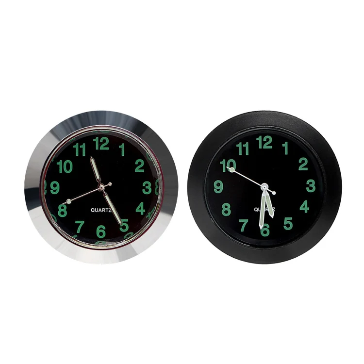 Car Clock Night Light Electronic Clock Car Decoration Quartz(Silver Border) - Image 2