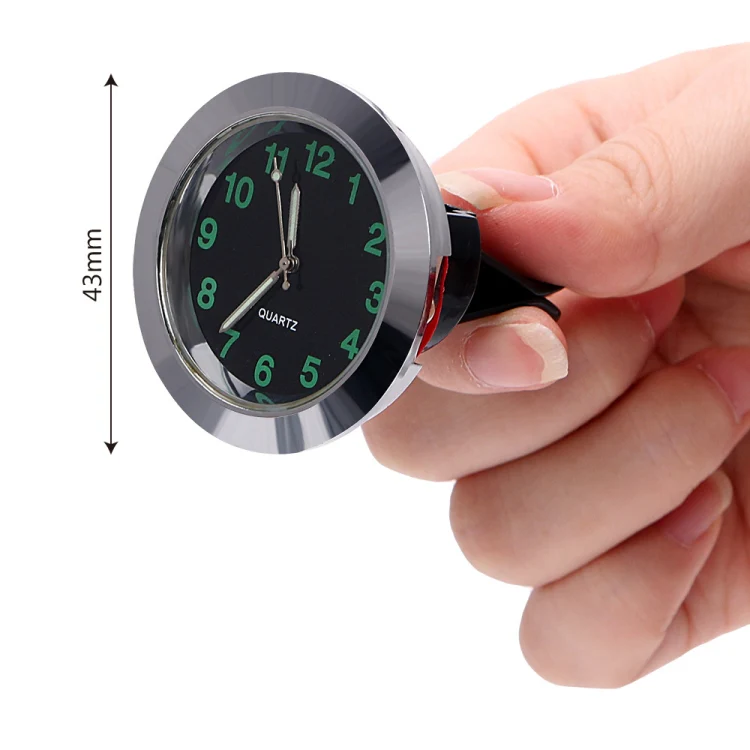 Car Clock Night Light Electronic Clock Car Decoration Quartz(Silver Border) - Image 3
