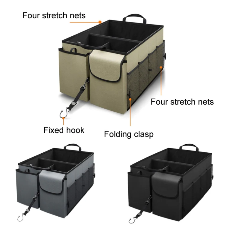 Car Foldable Glove Storage Box Trunk Organizer(Grey) - Image 2