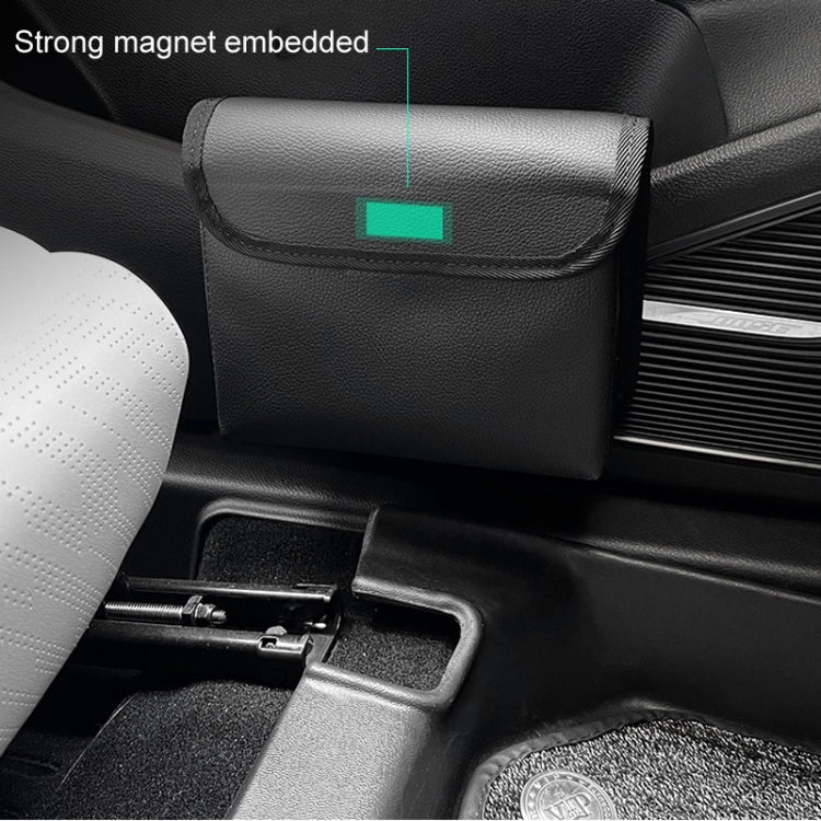 Car Folding Trash Can Multifunctional Seatback Hanging Storage Box(Black) - Image 6