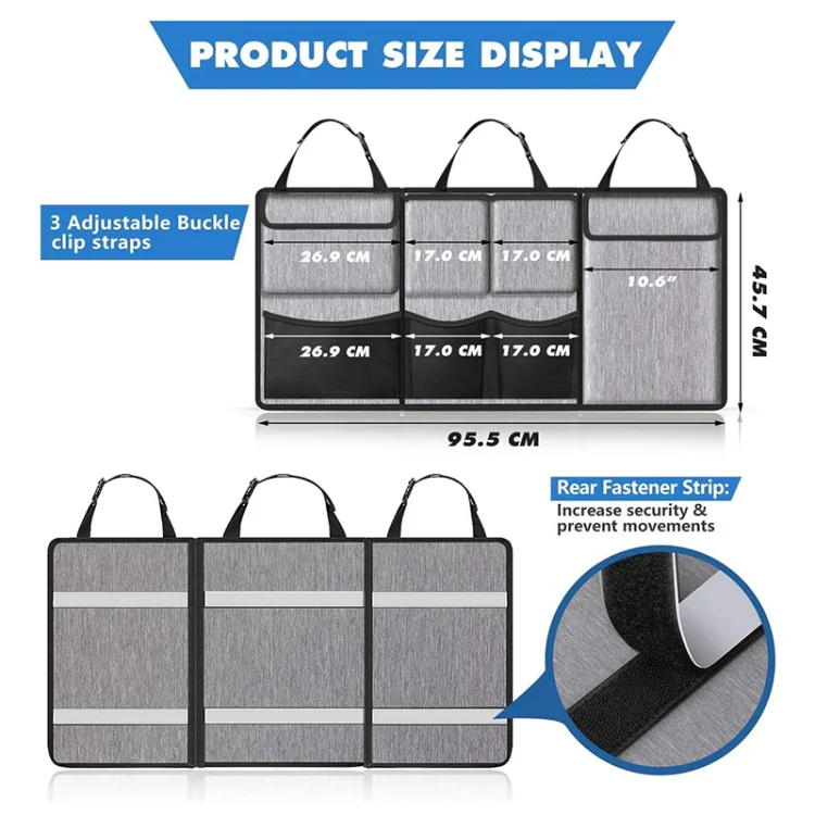 Car Hanging Back Seat Trunk Storage Bag Trunk Oxford Cloth Hanging Bag (Black) - Image 6