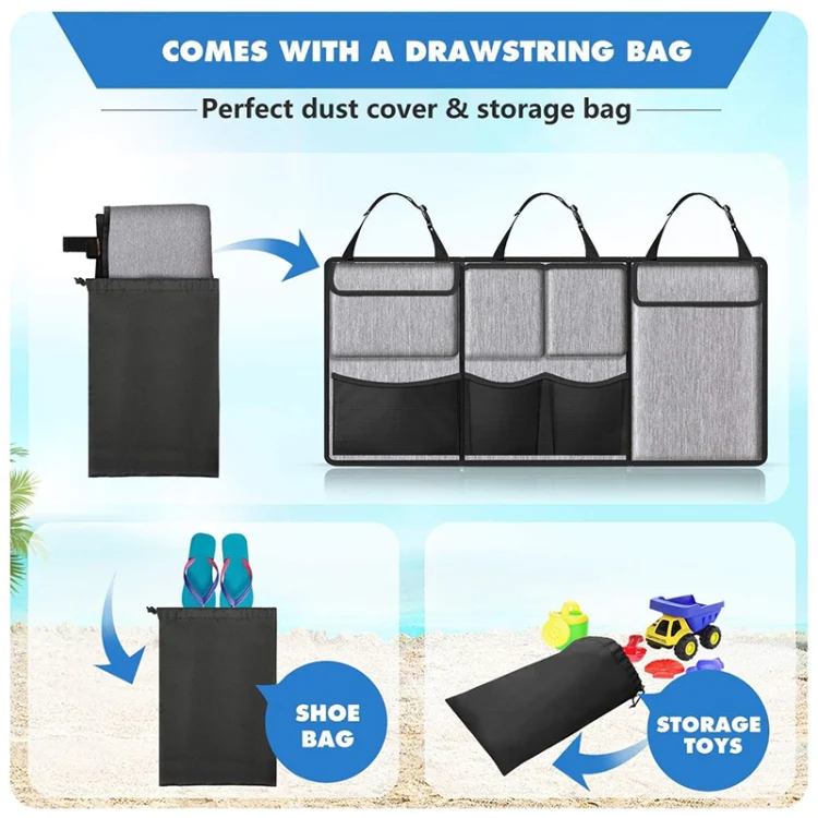 Car Hanging Back Seat Trunk Storage Bag Trunk Oxford Cloth Hanging Bag (Black) - Image 8