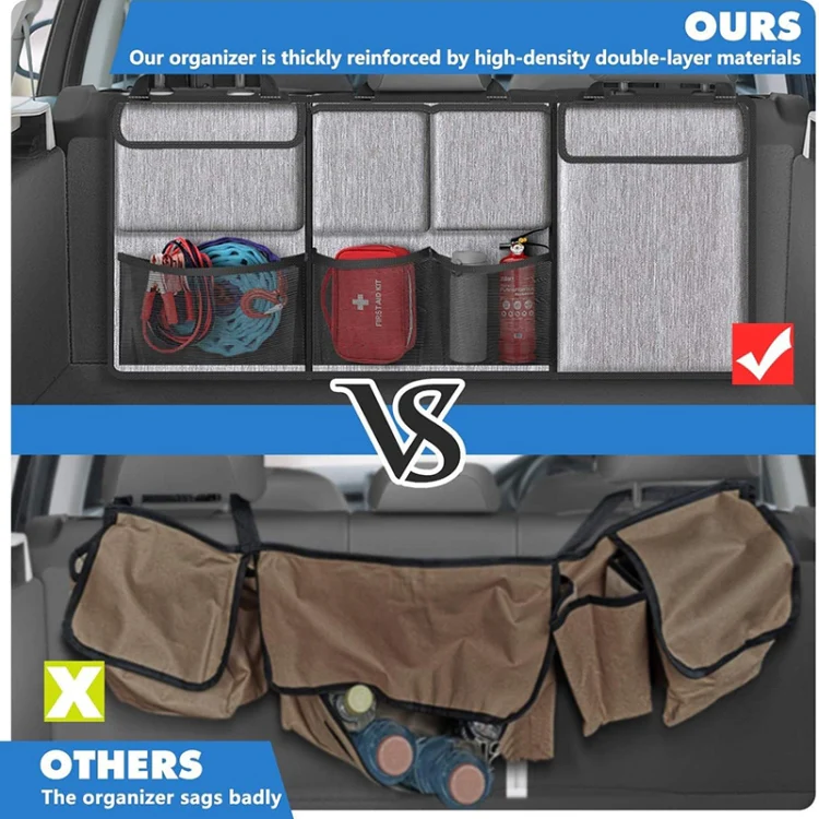 Car Hanging Back Seat Trunk Storage Bag Trunk Oxford Cloth Hanging Bag (Grey) - Image 9