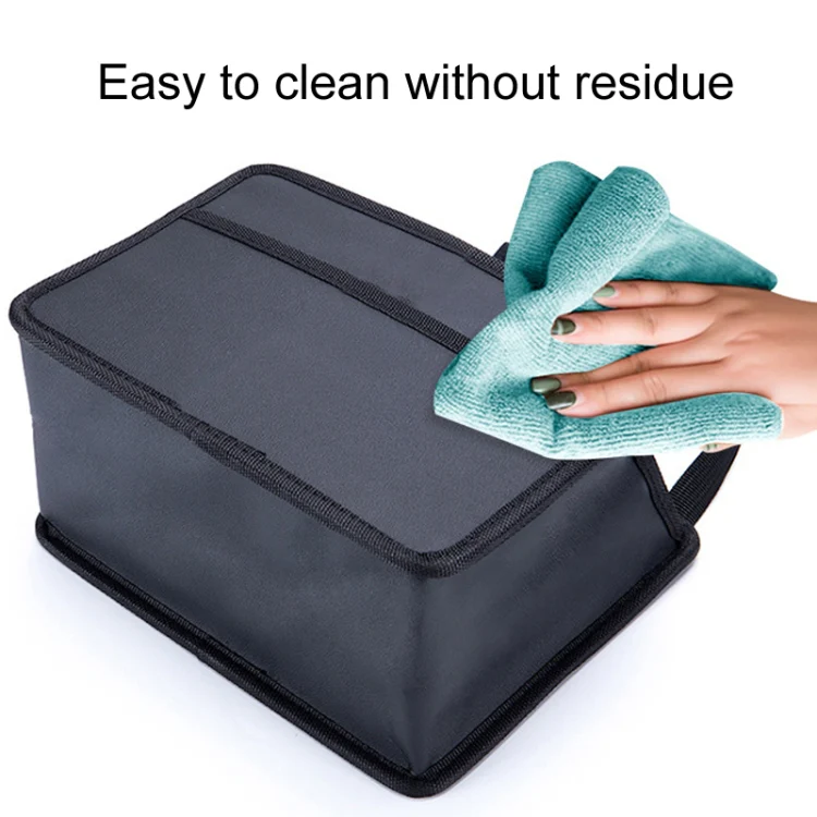 Car Hanging Garbage Bag Multifunctional Folding Storage Box, Model: H611 Woven Pattern - Image 4