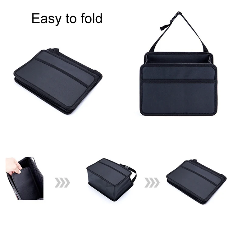 Car Hanging Garbage Bag Multifunctional Folding Storage Box, Model: H613 Litchi Pattern - Image 3