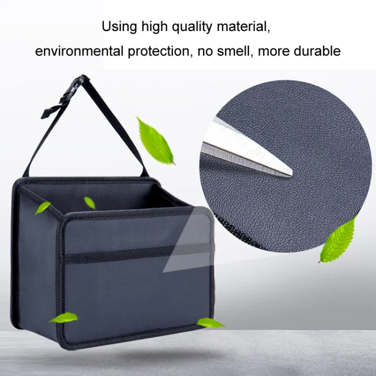 Car Hanging Garbage Bag Multifunctional Folding Storage Box, Model: H613 Litchi Pattern - Image 5