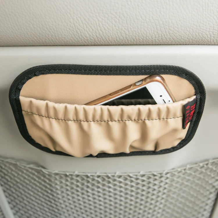 Car Instrument Console Adhesive Net Pocket Storage Hanging Bag, Color: H264 Gray Large - Image 4