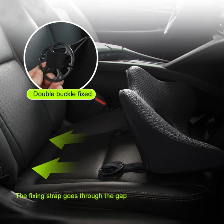 Car Memory Foam Breathable Lumbar Cushion (Red) - Image 4