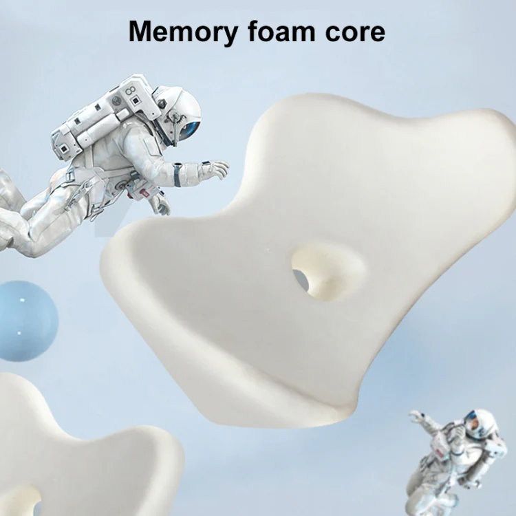 Car Memory Foam Breathable Lumbar Cushion (Red) - Image 6