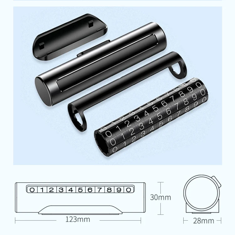 Car Metal Roller Creative Temporary Parking Card Parking Number Card (Black) - Image 4