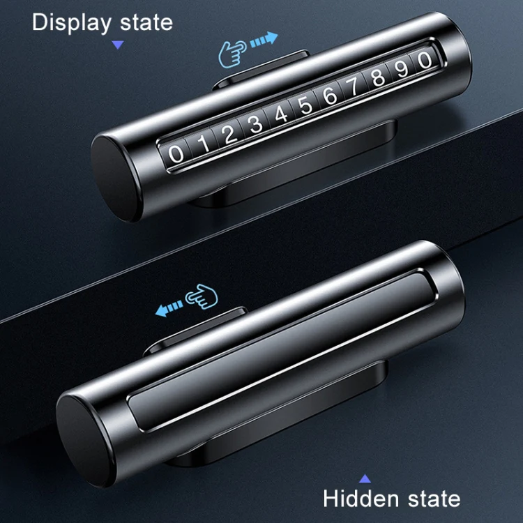 Car Metal Roller Creative Temporary Parking Card Parking Number Card (Silver) - Image 6
