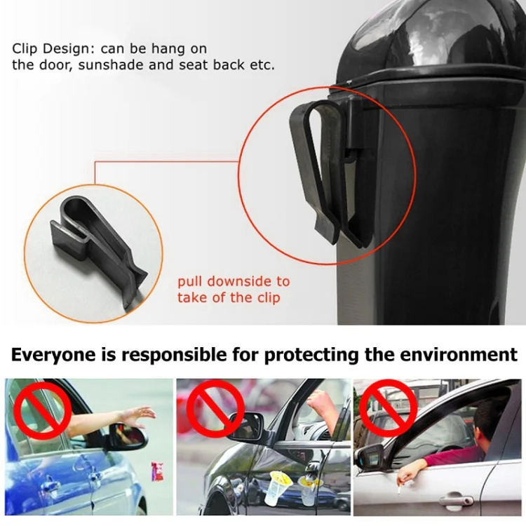 Car Mini Trash Can Multifunctional Interior Storage Box(Red) - Image 5