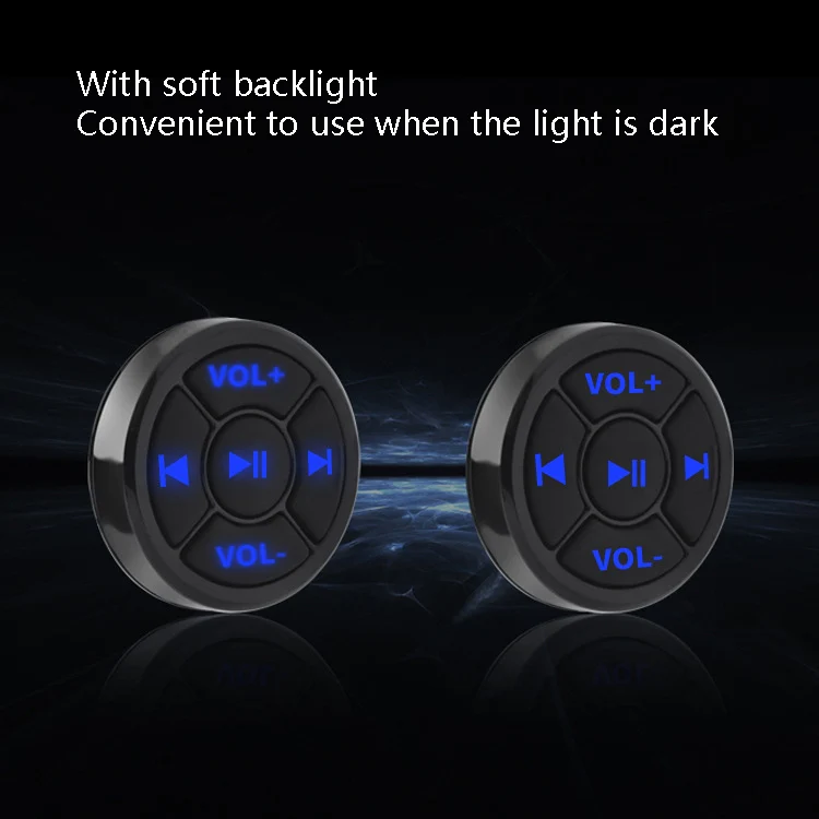 Car Mobile Phone Remote Control Bluetooth Wireless Multimedia Button Remote Control Music Playback Selfie, Colour: Black - Image 4