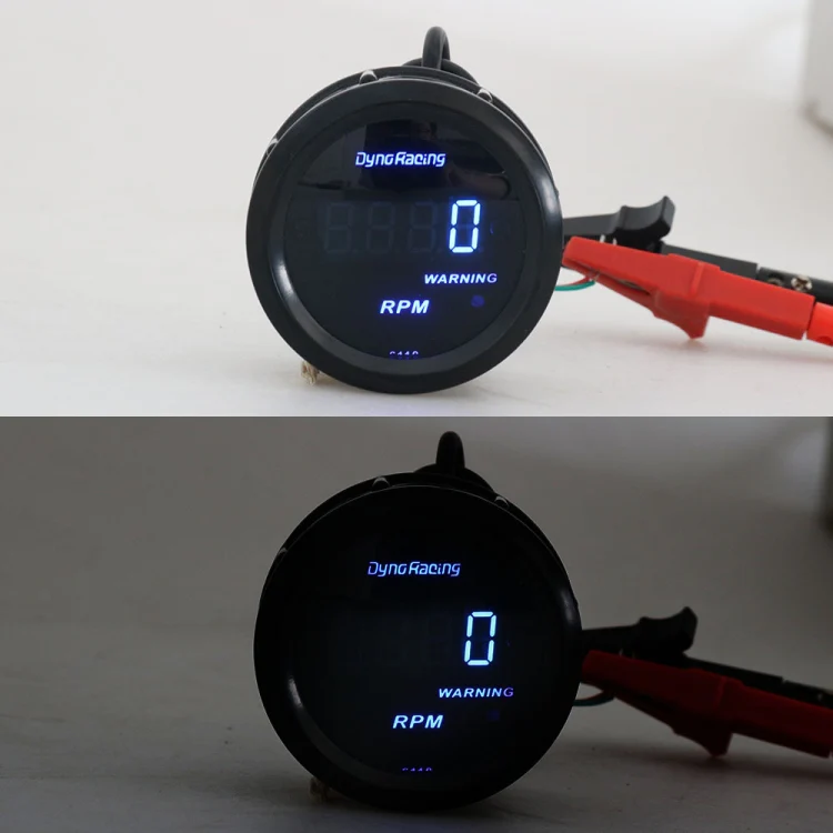 Car Modified 12V Universal 52mm Blue Light Digital Display Meter, Style:Tachometer - Image 2