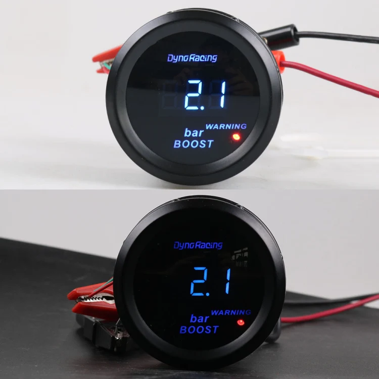 Car Modified 12V Universal 52mm Blue Light Digital Display Meter, Style:Turbo Boost Gauge BAR - Image 2