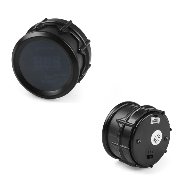 Car Modified 12V Universal 52mm Blue Light Digital Display Meter, Style:Turbo Boost Gauge BAR - Image 3
