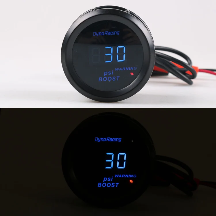 Car Modified 12V Universal 52mm Blue Light Digital Display Meter, Style:Turbo Boost Gauge PSI - Image 2