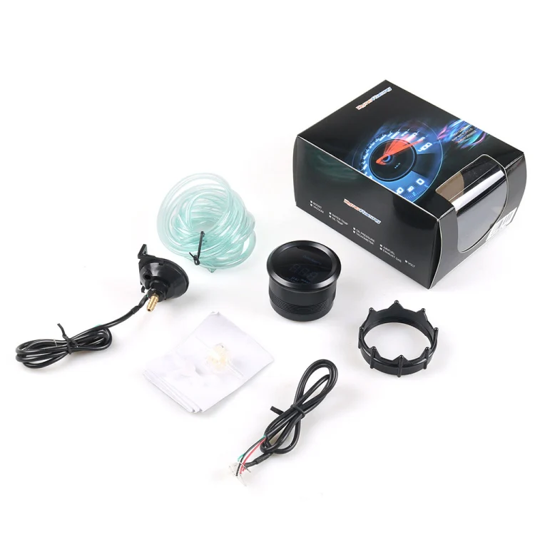 Car Modified 12V Universal 52mm Blue Light Digital Display Meter, Style:Turbo Boost Gauge PSI - Image 5