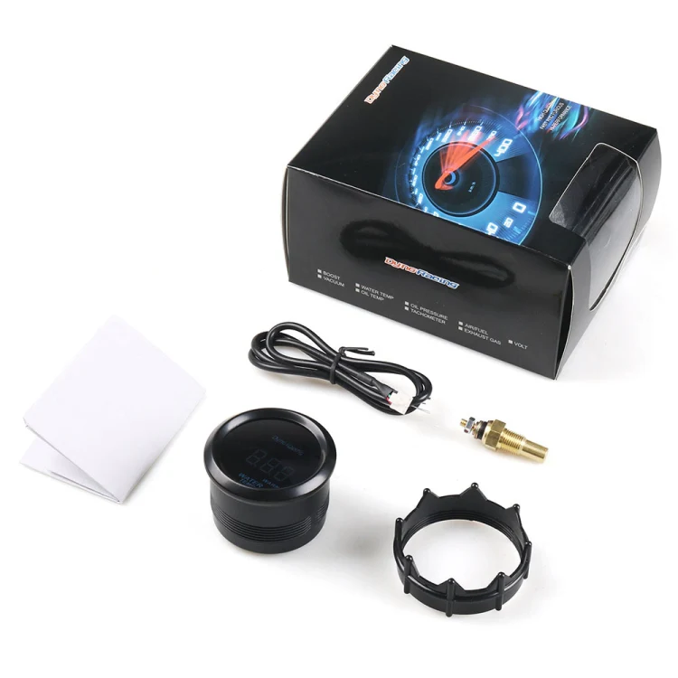 Car Modified 12V Universal 52mm Blue Light Digital Display Meter, Style:Water Temperature Gauge - Image 5