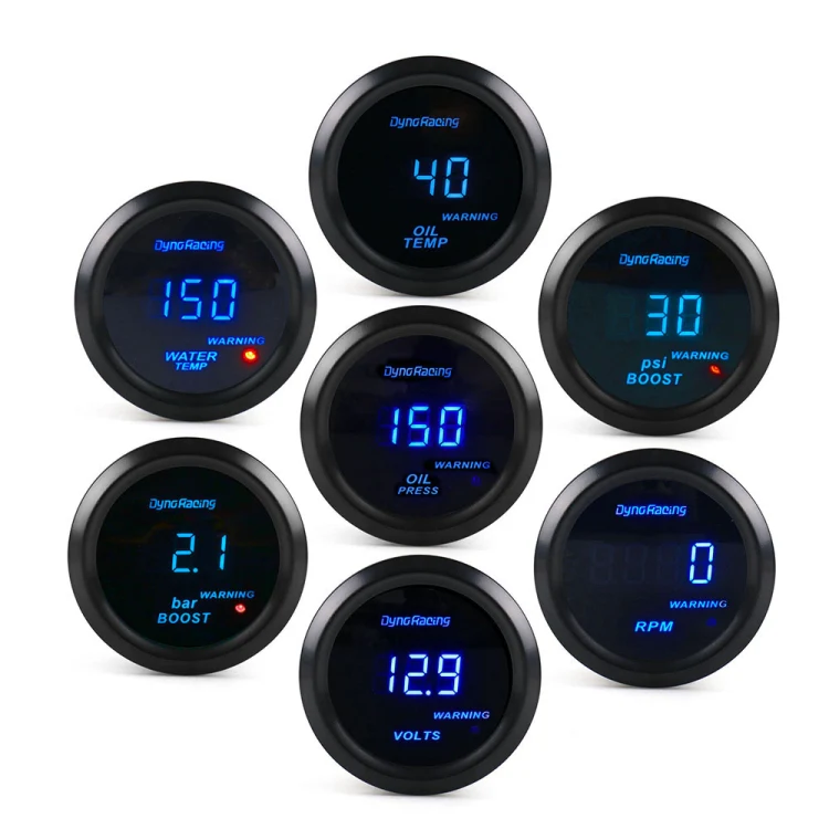 Car Modified 12V Universal 52mm Blue Light Digital Display Meter, Style:Water Temperature Gauge - Image 6