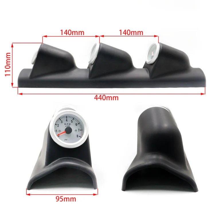 Car Modified 3 in 1 Tachometer Water Temperature Gauge Oil Pressure Gauge, with Left-hand Drive Three Hole - Image 4