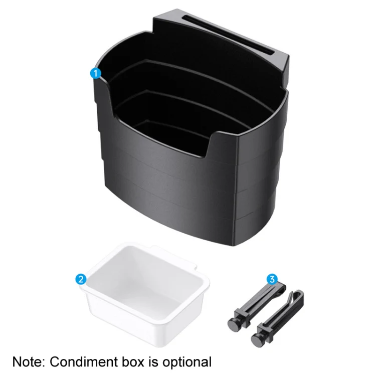 Car-Mounted French Fries Cup Holder Storage Box Multifunctional Trash Can, Model: SD-1019B With Seasoning Box - Image 6