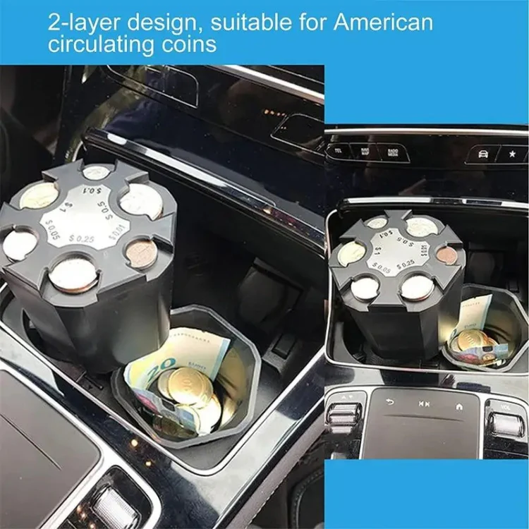 Car Piggy Bank Dollar Coins Desktop Storage Counting Box - Image 6